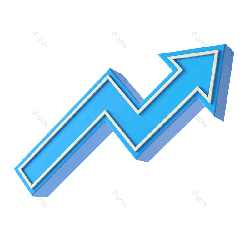 箭头图片,立体元素,透明PNG,增长免抠素材